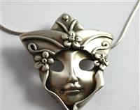 Pure silver mask Pendant